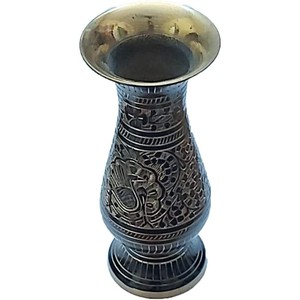 Vase à fleurs en laiton Antique pièce maîtresse Pot beau décor de bureau à domicile Article fabriqué à la main avec bidri nakkashi travail Art fleur vas - Product Image 3
