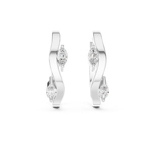 ต่างหูเพชรทรงมาร์ควิสสำหรับผู้หญิง ทองคำขาว 14K ของขวัญวันครบรอบ หรูหรา ได้รับการรับรอง สง่างาม เครื่องประดับเจ้าสาวชั้นดี รุ่นพิเศษ - Product Image 1