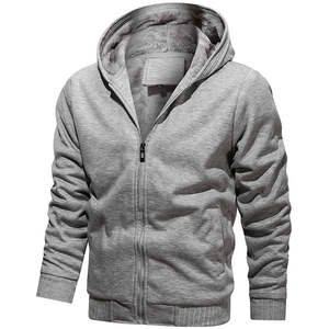 เสื้อฮู้ดผู้ชายผ้าฝ้าย 100% น้ำหนัก 220 กรัม ทรงหลวม ซิปหน้า สไตล์ลำลอง ผ้าฟลีซ สีพื้น อุ่น ระบายอากาศดี รุ่น JYXH สำหรับฤดูใบไม้ร่วง/ฤดูหนาว - Product Image 1