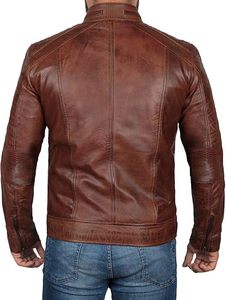 Veste d'hiver moto veste en cuir hommes vente de gros - Product Image 3
