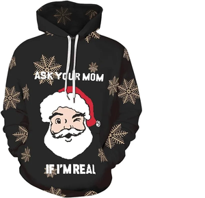 Sudadera CON CAPUCHA DE Navidad para hombre, estampado de moda, suelta, de manga larga, con capucha, sudadera iluminada, ropa de calle, alta visibilidad - Product Image 5