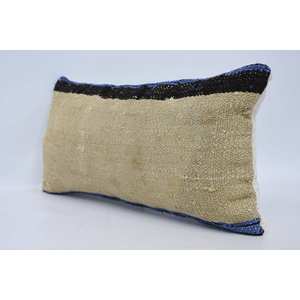 12x24 Inch Beige Wool Kantha Patchwork <b>Pillow</b> Luxury Vintage Embroidered Square Silk Plaid Print for Home Seat or Floor Use - Product Image 4