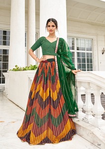 LATEST DESIGNER FAUX GEORGATTE DIGITAL PRINT <b>LENGHA</b> CHOLI - Product Image 2