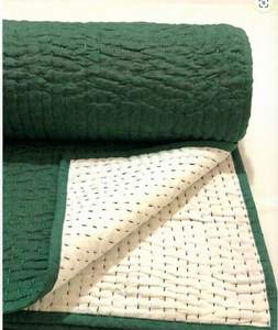 Colchas Kantha Sólidas al por Mayor, 60x90 Pulgadas, para Toda Temporada, 100% Algodón, Reversibles, Hechas a Mano, con Estampado Floral, Estilo Bohemio Ecológico - Product Image 4