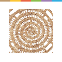Assiette de Présentation en Rotin pour Grossistes – Écologique, Résistante à la Chaleur, Taille Personnalisée, Design Moderne, Blanc et Marron, Décorative pour Mariages