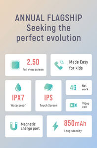 वीडियो कॉल 700 mah IPx7 अलार्म वाटरप्रूफ फोन कॉल कलाई के बच्चों को स्मार्ट घड़ी सिम कार्ड के साथ - Product Image 2