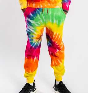 Survêtement deux pièces confortable et doux pour hommes, imprimé tie-dye, tenue décontractée, survêtement avec poche kangourou et cordon de serrage - Product Image 3
