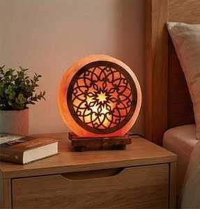 โคมไฟเกลือหิมาลัยลายอาหรับ 3 มิติ ของปากีสถาน โคมไฟกลางคืนรูปทรง 3 มิติ ขัดเงาด้วยเทคนิคแบบดั้งเดิมสำหรับตกแต่งบ้านตามหลักฮวงจุ้ย - Product Image 5