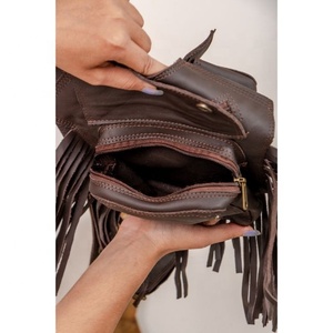 LW Real hecho a mano gamuza cuero Multi bolsillos cintura bolsas con correa ajustable elegante Unisex cuero utilidad riñoneras - Product Image 5