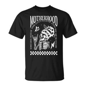 T-shirt Skull Motherhood: Alcune volte sono fantastica, altre mi fa impazzire - Abbigliamento promozionale - Product Image 1