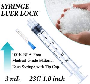 Jeringas de Plástico Estériles Desechables Médicas con Aguja de 1 ml, 3 ml, 5 ml, 10 ml, 20 ml, 50 ml, de Un Solo Uso, Multiusos, para Blanqueamiento Dental - Product Image 6