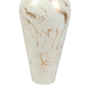 Juego de Jarrones Metálicos Modernos de Estilo Mármol Blanco con Detalles Dorados, Perfectos para Interiores Minimalistas de Lujo y Temas de Decoración del Hogar Refinados - Product Image 2