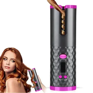 Oem Hot Bán chuyên nghiệp công cụ tạo kiểu tóc Curler tóc Sưởi ấm nhanh Salon tự động uốn sắt xoay không dây tóc Curler