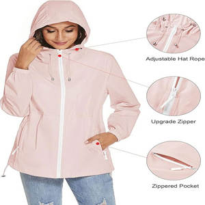 Haute qualité hommes femmes coupe-vent veste décontracté Ultra-léger imperméable séchage rapide respirant étanche à la pluie fermeture éclair impression tissu - Product Image 4