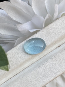 เพชร5.50กะรัตพลอยอะความารีนธรรมชาติสุดอลังการทำเครื่องประดับอัญมณีทรงวงรีทรงหลวมความแวววาวสวยงาม - Product Image 3