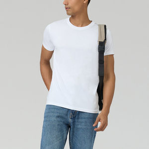 Top qualité hommes solide col rond en vrac T-Shirt imprimé personnalisé haute qualité hommes plaine t-shirts basique chemise O cou vêtements de sport pour hommes - Product Image 2