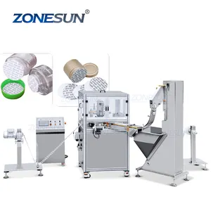 ZONESUN ZS-WIM02 Machine automatique de doublure de bouchon à Induction, Machine de découpe et d'insertion de papier d'aluminium pour scelleuse de bouteilles en plastique