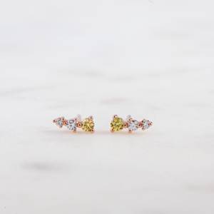 Adorables y Delicados Pendientes de Plata de Ley 925 Chapados en Oro con Circonita Cúbica Brillante para Fiesta y Regalo, Joyería Fina Hecha a Mano - Product Image 3