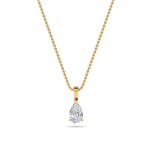 Pendentif solitaire élégant en diamant taille poire 0,40 ct, diamant de laboratoire en platine, pour occasions spéciales, luxe - Product Image 1