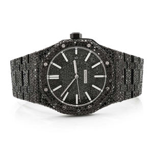 Reloj de Acero Inoxidable con Incrustaciones de Moissanita y Cuarzo, con Esfera Romana de Cristal - Product Image 3