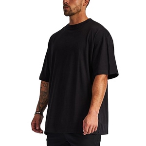 Boxy เสื้อยืดผู้ชายทรงโอเวอร์ไซส์ทรงเข้ารูป, เสื้อยืดคอกลมแขนสั้นสำหรับผู้ชายเสื้อยืดทำจากผ้าฝ้าย - Product Image 4