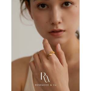 Anello Aperto Placcato Oro 18K Impermeabile, Semplice ed Elegante a Forma di Cuore, Non Ossidabile, Impilabile, Regalo Perfetto per la Mamma - Product Image 2