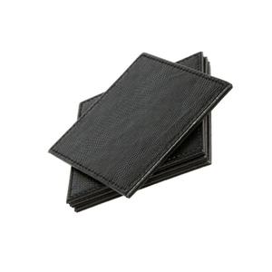 Suministro de fábrica Posavasos con logotipo personalizado Juego de 4 con soporte Posavasos de cuero PU - Product Image 1