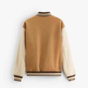 Nueva chaqueta universitaria de béisbol ajustada a la moda para hombre, ropa de abrigo sólida informal con cuello levantado, ropa de calle elegante de invierno, OEM personalizado - Product Image 2