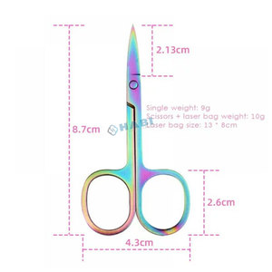 Ciseaux à cuticules à ongles en acier inoxydable à haute teneur en carbone lame incurvée outils de Salon de beauté disponibles fournisseur d'outils de beauté multicolores - Product Image 6