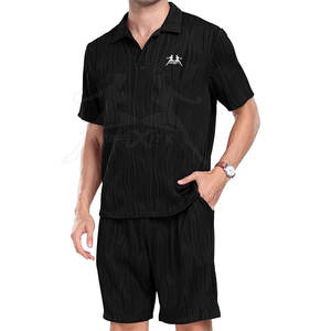 เซ็ตเสื้อโปโลและกางเกงขาสั้นสำหรับผู้ชายเสื้อโปโลสองชิ้นและกางเกงขาสั้นออกแบบโลโก้ได้ตามต้องการ - Product Image 6