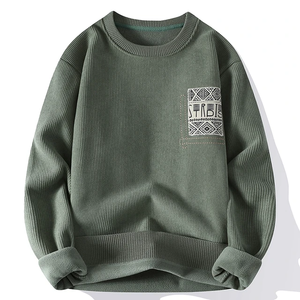 Vente en gros de streetwear design personnalisé pour hommes, sweat uni à col ras du cou épais 100% coton et molleton épais surdimensionné pour hommes - Product Image 5