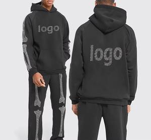 Chándal de diamantes de imitación para hombre con diseño y logotipo personalizados, ropa deportiva personalizada, chándal de diamantes de imitación de manga larga para hombre, colores personalizados - Product Image 4