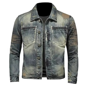 Chaqueta Vaquera de Mezclilla de Lujo para Hombre, Estilo Vintage, Manga Larga, Lavada, con Botones, Ajustada, de Alta Calidad - Product Image 5