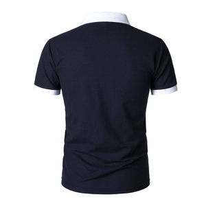 Polos à col en V pour hommes Polos classiques à manches courtes de couleur unie pour hommes 2025 nouveau polo d'été pour hommes - Product Image 2