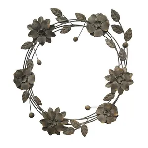 Antique Look Vintage Style Leaf Metal <b>Wreath</b> Hanger Elegant for Homer Hotel <b>Door</b> Decor Metal <b>Wreath</b> Hanger in High Selling - Product Image 1