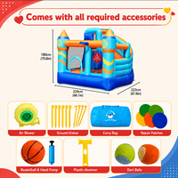 Château gonflable pour enfants de haute qualité en tissu Oxford 420D et 840D, points de renforcement, rangement facile, idéal pour les fêtes de quartier