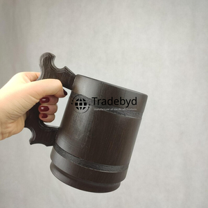 เหยือกไม้ดีไซน์กว้างงานหัตถกรรมที่ยั่งยืนสำหรับเครื่องดื่มร้อนโดย tradebyd - Product Image 5