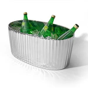 Seau à glace artisanal en acier inoxydable, seau à glace de bar haut de gamme, articles de bar en aluminium poli artisanal, seau à glace double ZAHID EXPORTS - Product Image 1