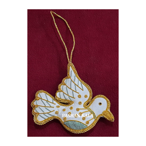 Dernière production pour l'art indien, broderie à la main en zari pur, cadeau de Noël, ornements blancs pour la décoration des fêtes - Product Image 1