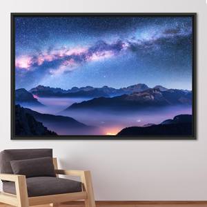 Decoración de pared Above Clouds: obra de arte impresa en lienzo con diseño Cosmos, 1P: con marco negro - Product Image 1