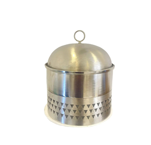 Olla caliente de metal hecha a mano con revestimiento azul de New Look, ideal para servir en restaurantes y almacenar alimentos térmicos Premium en estilo de utensilios de cocina - Product Image 5