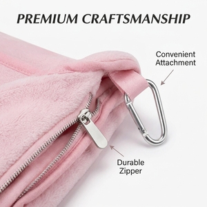 Ensemble couverture et oreiller de voyage 2 en 1 avec logo personnalisé, compact, léger, écologique, doux pour la peau, en polaire et flanelle, portable pour avion et <span class=keywords><strong>voiture</strong></span> - Product Image 4