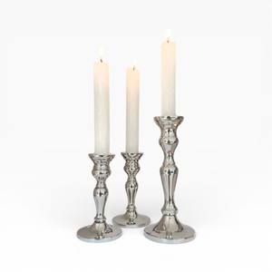 Elegant Polished <b>Silver</b> Finish <b>Candle</b> <b>Holders</b> Trio For Modern And Formal Table Styling Unique - Product Image 1
