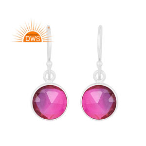 Latest Trending Fine Sterling Silver Bio Amethyst Doublet Quartz Gemstone Dangle Earring Custom Jewelry Manufacturer - Product Image 1