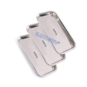 Bandeja Quirúrgica Médica Profesional de 9.5"x6.3"x2" Plateada Clásica, Organizador para Herramientas de Procedimientos Dentales, Acero Inoxidable - Product Image 3