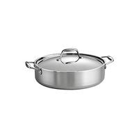 Olla de Acero Inoxidable de Gran Capacidad de 26 CM y 3.6 L con Tapa de Vidrio, Apta para Inducción y Lavavajillas