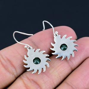 Joyería de piedras preciosas Esmeralda para mujer, pendientes de estilo bohemio de plata, joyería de plata de ley 925, pendientes hechos a mano de tendencia, regalo para - Product Image 2