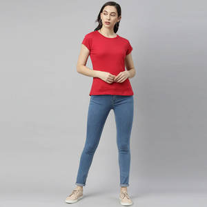 Camiseta de Algodón 100% Puro de Estilo Moderno para Mujer, Corte Regular, Fabricada en India, con Tacto Ultra Suave - Product Image 4