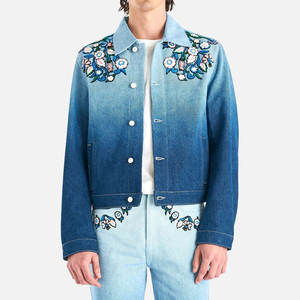 Chaqueta Vaquera Bordada para Hombre, Estilo Casual, Venta al Por Mayor, Alta Calidad, Lona de Algodón, Logotipo Frontal, OEM - Product Image 1