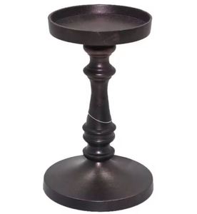 Venta caliente decoración del hogar diseñador de aluminio elegante soporte de pilar de vela único Chapado en bronce acabado soporte de vela - Product Image 1